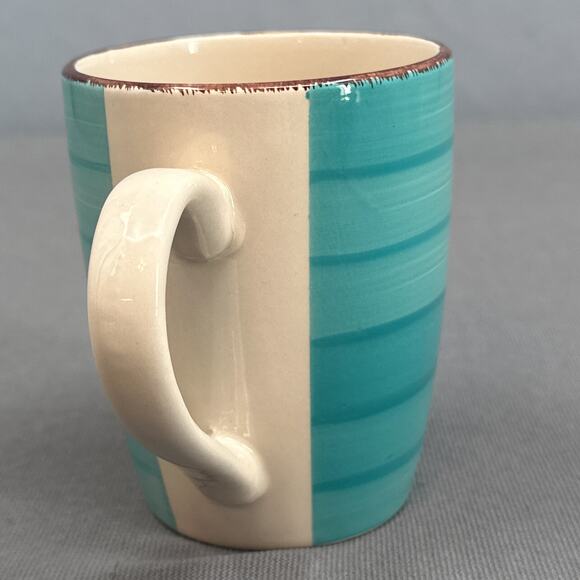 Royal Norfolk Turquoise Swirl Stoneware Coffee Tea Mugs Cabin Farmhouse MOD New - Picture 6 of 14